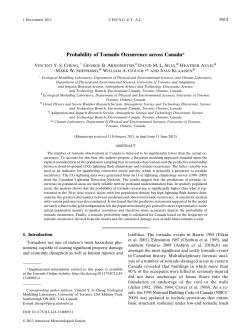 Probability of Tornado Occurrence across Canada