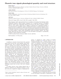 Phonetic tone signals phonological quantity and word structure