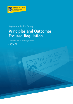 Principles and Outcomes Focused Regulation