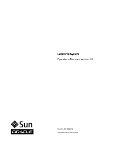 Lustre Manual - HPC User Guide