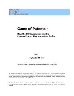 Game of Patents: How the US Government and Big Pharma Protect