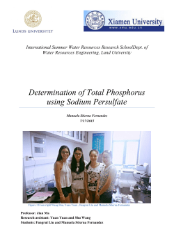 Determination of Total Phosphorus using Sodium Persulfate