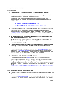 Page 1 FREQUENTLY ASKED QUESTIONS Photo Submission 1) I