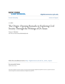 The Origin: Opening Remarks to Exploring Civil Society Through the