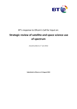 Strategic review of satellite and space science use of