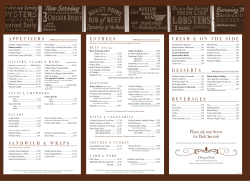 Durgin Park Dinner Menu