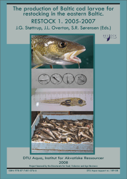 The production of baltic cod larvae for restocking in the