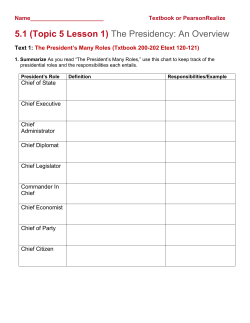 5.1 (Topic 5 Lesson 1) The Presidency: An Overview