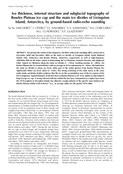 Ice thickness, internal structure and subglacial topography of Bowles
