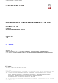 Performance measures for mass customization