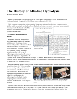 The History of Alkaline Hydrolysis