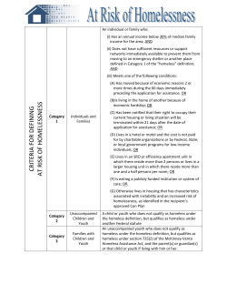 At a Glance_Criteria for Definition of At Risk of Homelessness