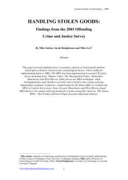 Handling Stolen Goods - University of Leicester