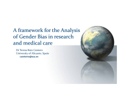 A framework for the Analysis of Gender Bias in research and
