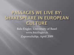 Passages we live by: Shakespeare in European culture
