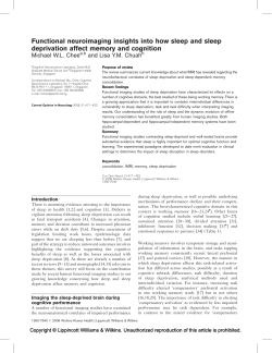 Functional neuroimaging insights into how sleep and sleep