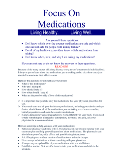 Focus On Medications - Southeastern Renal Dialysis