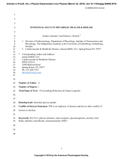 Intestinal SGLT1 in Metabolic health and Disease