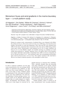 momentum fluxes and wind gradients in the marine