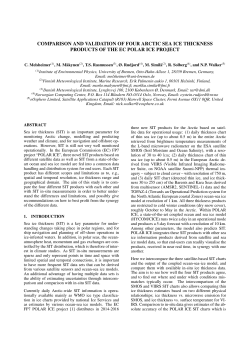 comparison and validation of four arctic sea ice thickness products