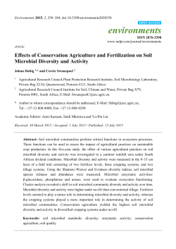 Effects of Conservation Agriculture and Fertilization on Soil Microbial
