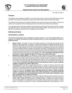 Departmental Awards and Recognition Purpose Definitions/Criteria