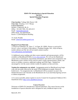 EDSP470 0101 - UMD College of Education