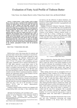Evaluation of Fatty Acid Profile of Trabzon Butter