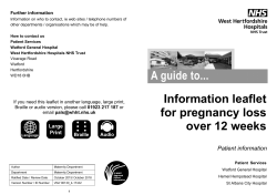 Information leaflet for pregnancy loss over 12 weeks