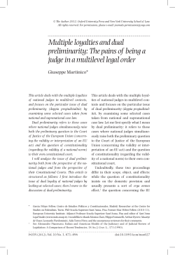 Multiple loyalties and dual preliminarity: The