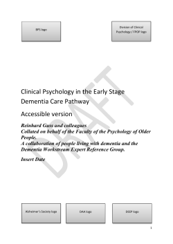 Accessible Version of the Clinical Psychology in Dementia Care paper