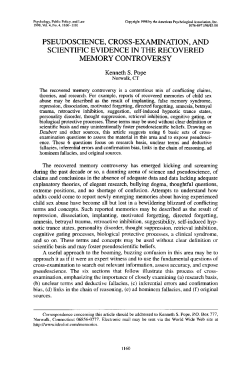 PSEUDOSCIENCE, CROSS-EXAMINATION, AND SCIENTIFIC