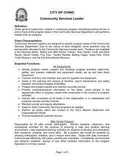 CITY OF CHINO Community Services Leader