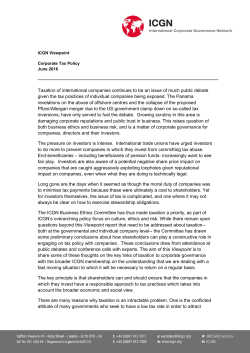 Corporate Tax Policy