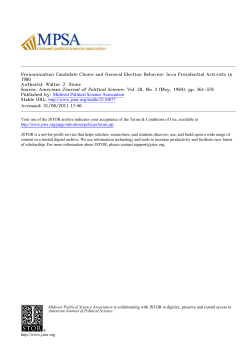 Prenomination Candidate Choice and General Election Behavior