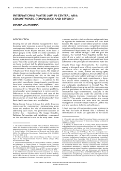international water law in central asia: commitments, compliance
