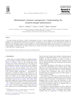 Multichannel customer management: Understanding the