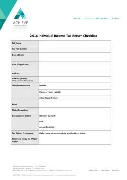 Income Tax Return Checklist