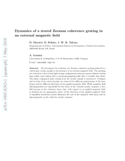 Dynamics of a stored Zeeman coherence grating in an external