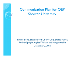 Student Communication Plan