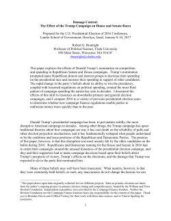 The Effect of the Trump Campaign on House and Senate Races