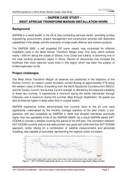 SAIPEM CASE STUDY &ndash; WEST AFRICA - SAT