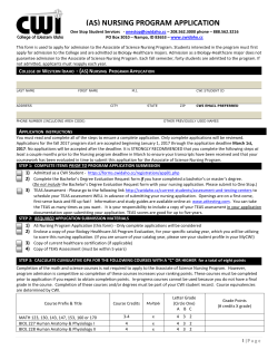 Associate of Science Nursing Program Application
