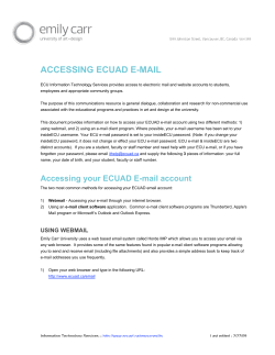 accessing ecuad e-mail - Emily Carr University