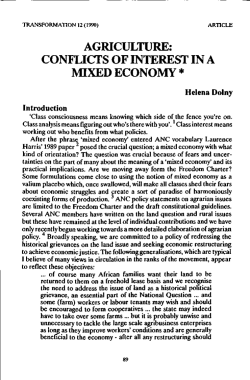 agriculture: conflicts of interest in a mixed economy