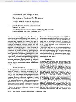 Mechanism of Change in the Excretion of Sodium Per Nephron