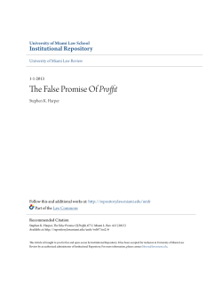 The False Promise Of Proffit - University of Miami School of Law