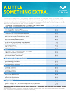 offer the most amenity dollars, refer to the Sales PAL on Marketing