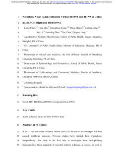 Notorious Novel Avian Influenza Viruses H10N8 and H7N9