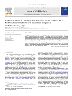 FDI location choice of Chinese multinationals in East and Southeast